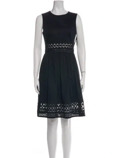 Pre-owned Ted Baker Crew Neck Knee-length Dress In Black