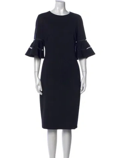 Pre-owned Ted Baker Crew Neck Knee-length Dress In Black