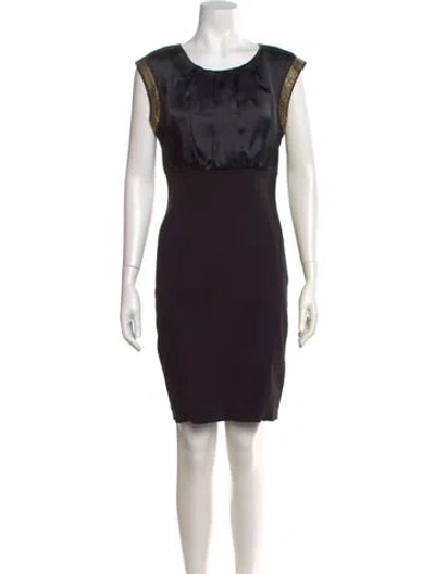 Pre-owned Ted Baker Crew Neck Knee-length Dress In Black
