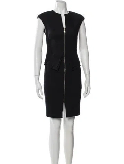 Pre-owned Ted Baker Crew Neck Knee-length Dress In Black