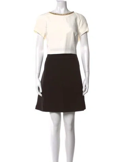Pre-owned Ted Baker Crew Neck Knee-length Dress In Black