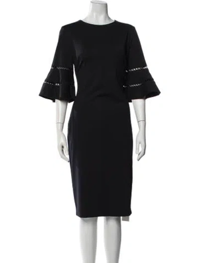 Pre-owned Ted Baker Crew Neck Knee-length Dress In Black