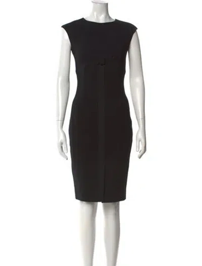 Pre-owned Ted Baker Crew Neck Knee-length Dress In Black