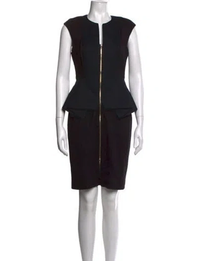 Pre-owned Ted Baker Crew Neck Knee-length Dress In Black