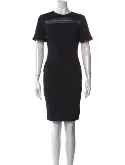 Pre-owned Ted Baker Crew Neck Knee-length Dress In Black
