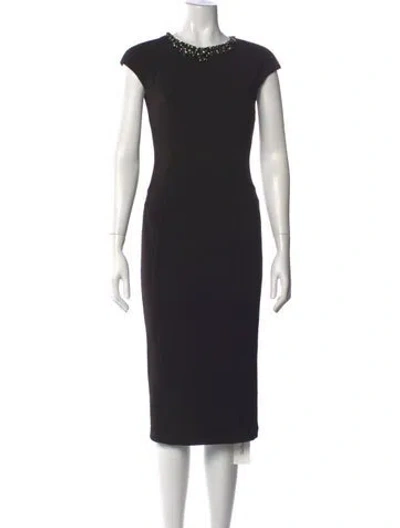 Pre-owned Ted Baker Crew Neck Knee-length Dress In Black