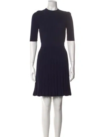 Pre-owned Ted Baker Crew Neck Knee-length Dress In Blue