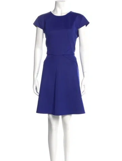 Pre-owned Ted Baker Crew Neck Knee-length Dress In Blue