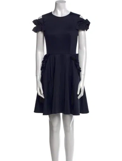 Pre-owned Ted Baker Crew Neck Knee-length Dress In Blue