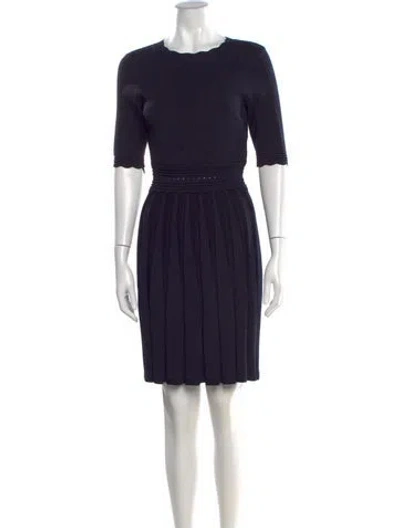 Pre-owned Ted Baker Crew Neck Knee-length Dress In Blue