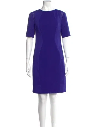 Pre-owned Ted Baker Crew Neck Knee-length Dress In Blue