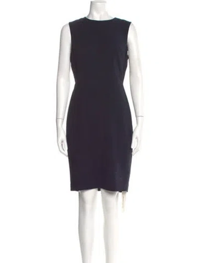 Pre-owned Ted Baker Crew Neck Knee-length Dress In Blue
