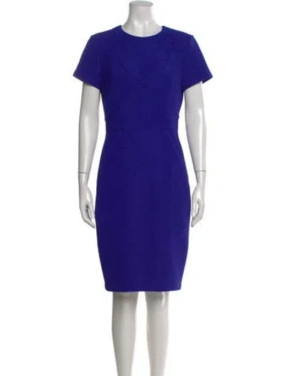 Pre-owned Ted Baker Crew Neck Knee-length Dress In Blue