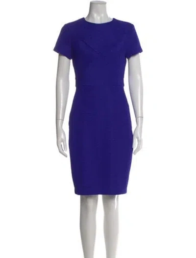 Pre-owned Ted Baker Crew Neck Knee-length Dress In Blue