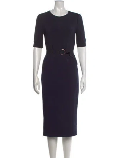 Pre-owned Ted Baker Crew Neck Knee-length Dress In Blue