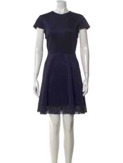 Pre-owned Ted Baker Crew Neck Knee-length Dress In Blue