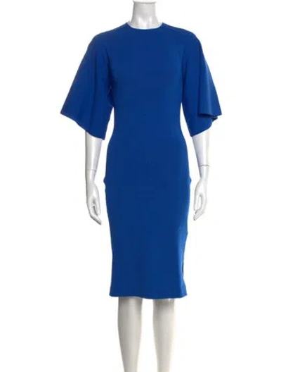 Pre-owned Ted Baker Crew Neck Knee-length Dress In Blue