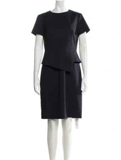 Pre-owned Ted Baker Crew Neck Knee-length Dress In Blue