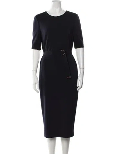 Pre-owned Ted Baker Crew Neck Knee-length Dress In Blue