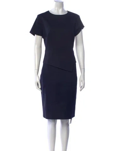 Pre-owned Ted Baker Crew Neck Knee-length Dress In Blue