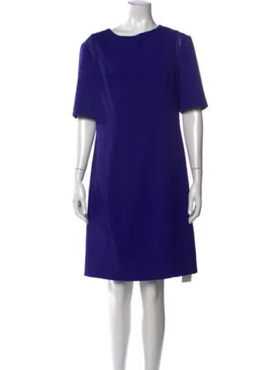 Pre-owned Ted Baker Crew Neck Knee-length Dress In Blue