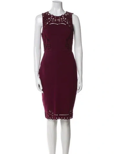 Pre-owned Ted Baker Crew Neck Knee-length Dress In Burgundy