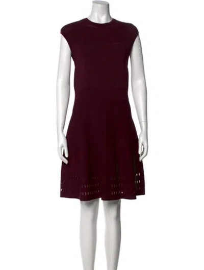 Pre-owned Ted Baker Crew Neck Knee-length Dress In Burgundy
