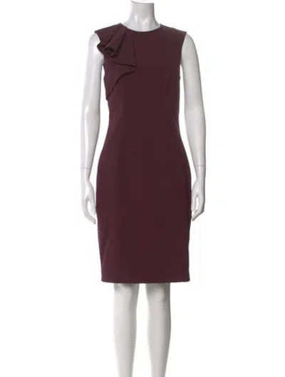 Pre-owned Ted Baker Crew Neck Knee-length Dress In Burgundy