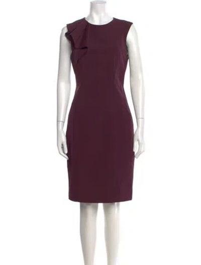 Pre-owned Ted Baker Crew Neck Knee-length Dress In Burgundy