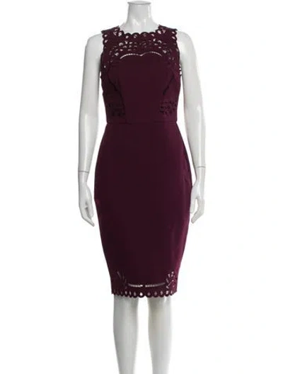 Pre-owned Ted Baker Crew Neck Knee-length Dress In Burgundy