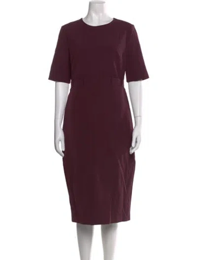 Pre-owned Ted Baker Crew Neck Knee-length Dress In Burgundy