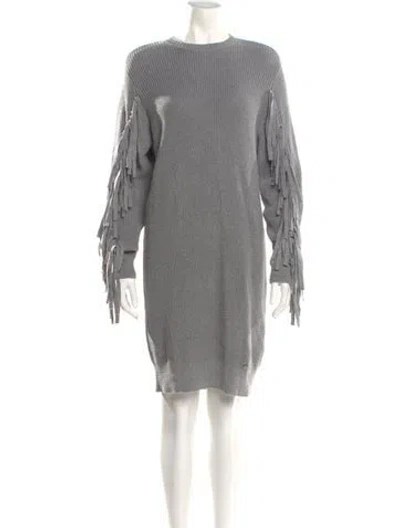 Pre-owned Ted Baker Crew Neck Knee-length Dress In Gray