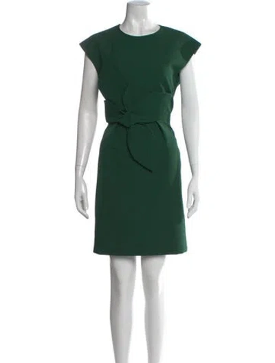 Pre-owned Ted Baker Crew Neck Knee-length Dress In Green