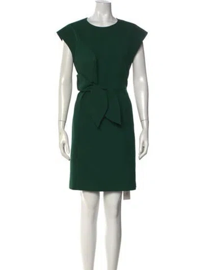Pre-owned Ted Baker Crew Neck Knee-length Dress In Green