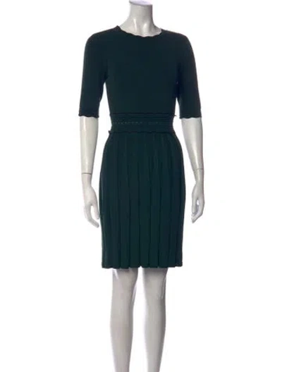 Pre-owned Ted Baker Crew Neck Knee-length Dress In Green
