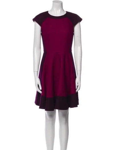 Pre-owned Ted Baker Crew Neck Knee-length Dress In Multi