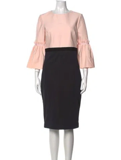Pre-owned Ted Baker Crew Neck Knee-length Dress In Multi