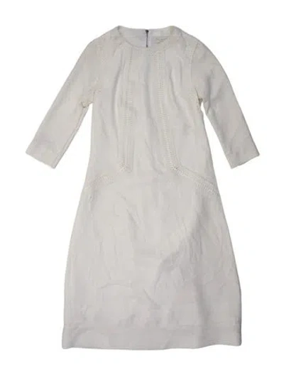 Pre-owned Ted Baker Crew Neck Knee-length Dress In Neutral