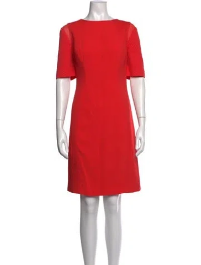 Pre-owned Ted Baker Crew Neck Knee-length Dress In Orange