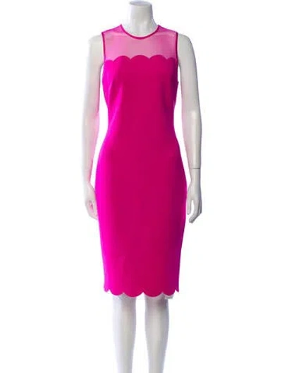 Pre-owned Ted Baker Crew Neck Knee-length Dress In Pink