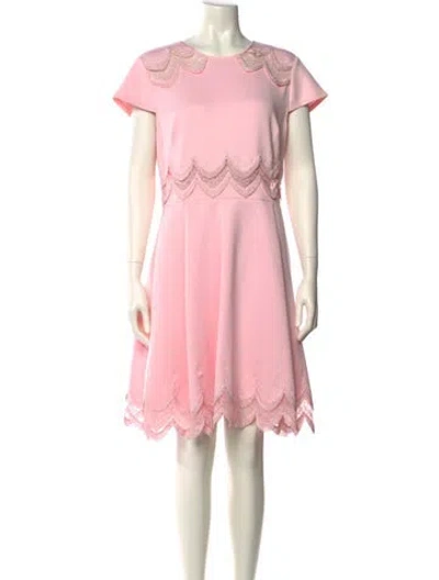 Pre-owned Ted Baker Crew Neck Knee-length Dress In Pink