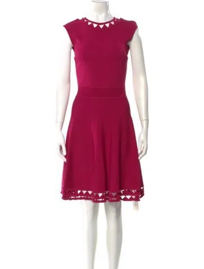 Pre-owned Ted Baker Crew Neck Knee-length Dress In Pink