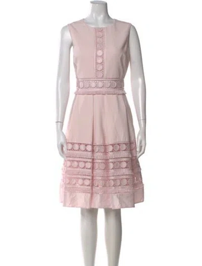 Pre-owned Ted Baker Crew Neck Knee-length Dress In Pink