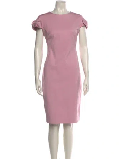 Pre-owned Ted Baker Crew Neck Knee-length Dress In Pink