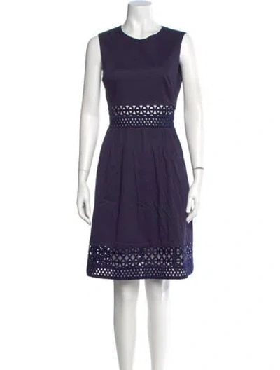 Pre-owned Ted Baker Crew Neck Knee-length Dress In Purple