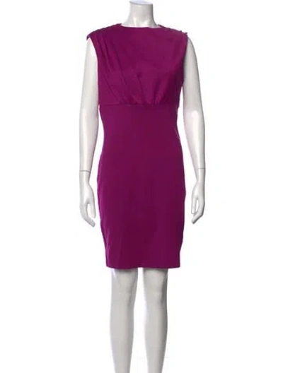 Pre-owned Ted Baker Crew Neck Knee-length Dress In Purple
