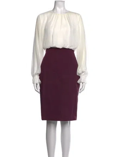 Pre-owned Ted Baker Crew Neck Knee-length Dress In Purple