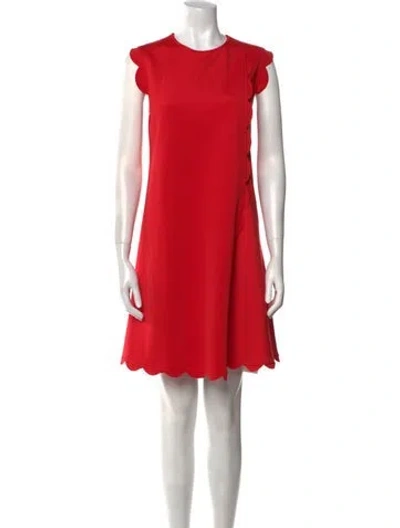 Pre-owned Ted Baker Crew Neck Knee-length Dress In Red