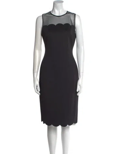 Pre-owned Ted Baker Crew Neck Knee-length Dress W/ Tags In Black