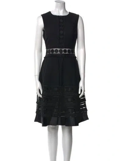 Pre-owned Ted Baker Crew Neck Knee-length Dress W/ Tags In Black